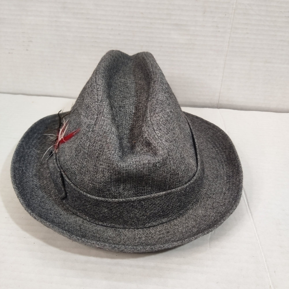 Mallory By Stetson Gray Pure Wool Lined Fedora Hat 7/8 - Picture 4 of 8